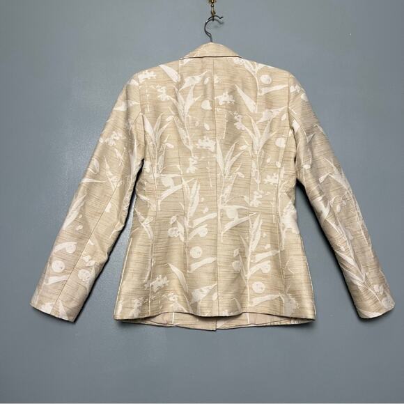 Lafayette 148 Dune Floral Jacquard Patch Pocket Cotton Silk Blazer Women’s 2 - Picture 5 of 10